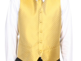 Ferrecci Mens PV300 - Yellow with White Back Adjustable Diamond Vest Set