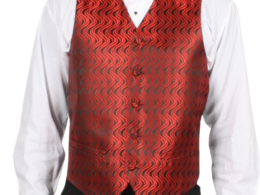 Ferrecci Mens PV150 - Red/Black with Black Back Adjustable Vest Set