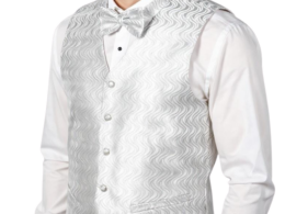 Ferrecci Mens PV150 - Ivory with White Back Adjustable Vest Set