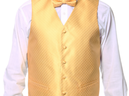 Ferrecci Mens  PV300 - Yellow with Black Back Adjustable Diamond Vest Set