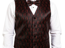 Ferrecci Mens PV100 - Black/Red with Black Back Vest Set