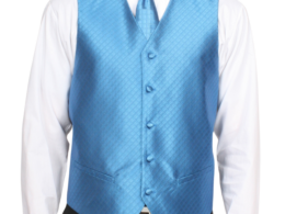 Ferrecci Mens PV300 - Royal Blue with Black Back Adjustable Diamond Vest Set
