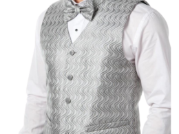 Ferrecci Mens PV150 - Gray with White Back Adjustable Vest Set