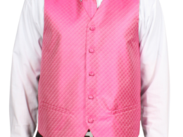 Ferrecci Mens PV300 - Fuchsia with Black Back Adjustable Diamond Vest Set