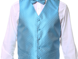 Ferrecci Mens PV300 - Turquoise with Turquoise Back Adjustable Diamond Vest Set