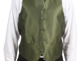 Ferrecci Mens PV300 - Olive with White Back Adjustable Diamond Vest Set