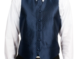 Ferrecci Mens PV300 - Navy with Black Back Adjustable Diamond Vest Set