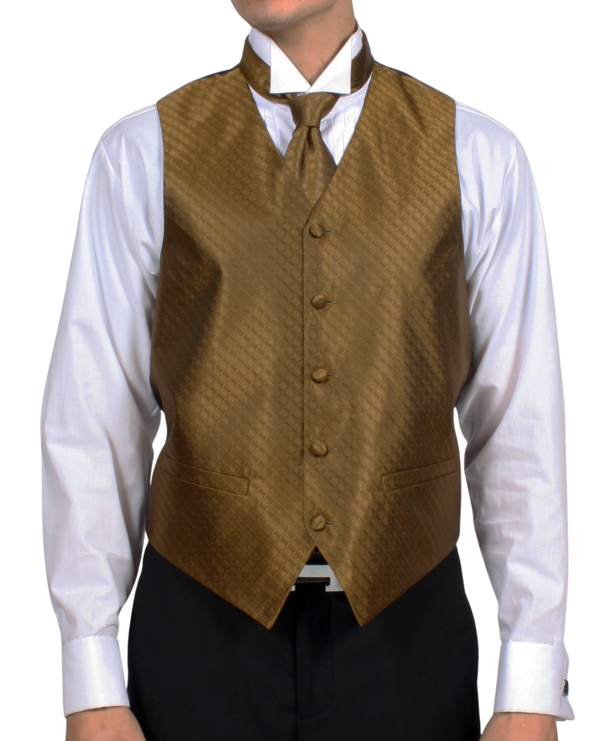 Ferrecci Mens PV300 - Mustard with Black Back Adjustable Diamond Vest Set - Image 8