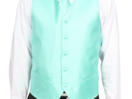 Ferrecci Mens PV300 - Light Turquoise with Light Turquoise Back Adjustable Diamond Vest Set