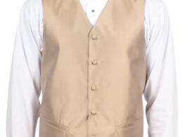 Ferrecci Mens PV450 - Champagne with Black Back Adjustable Textured Vest Set