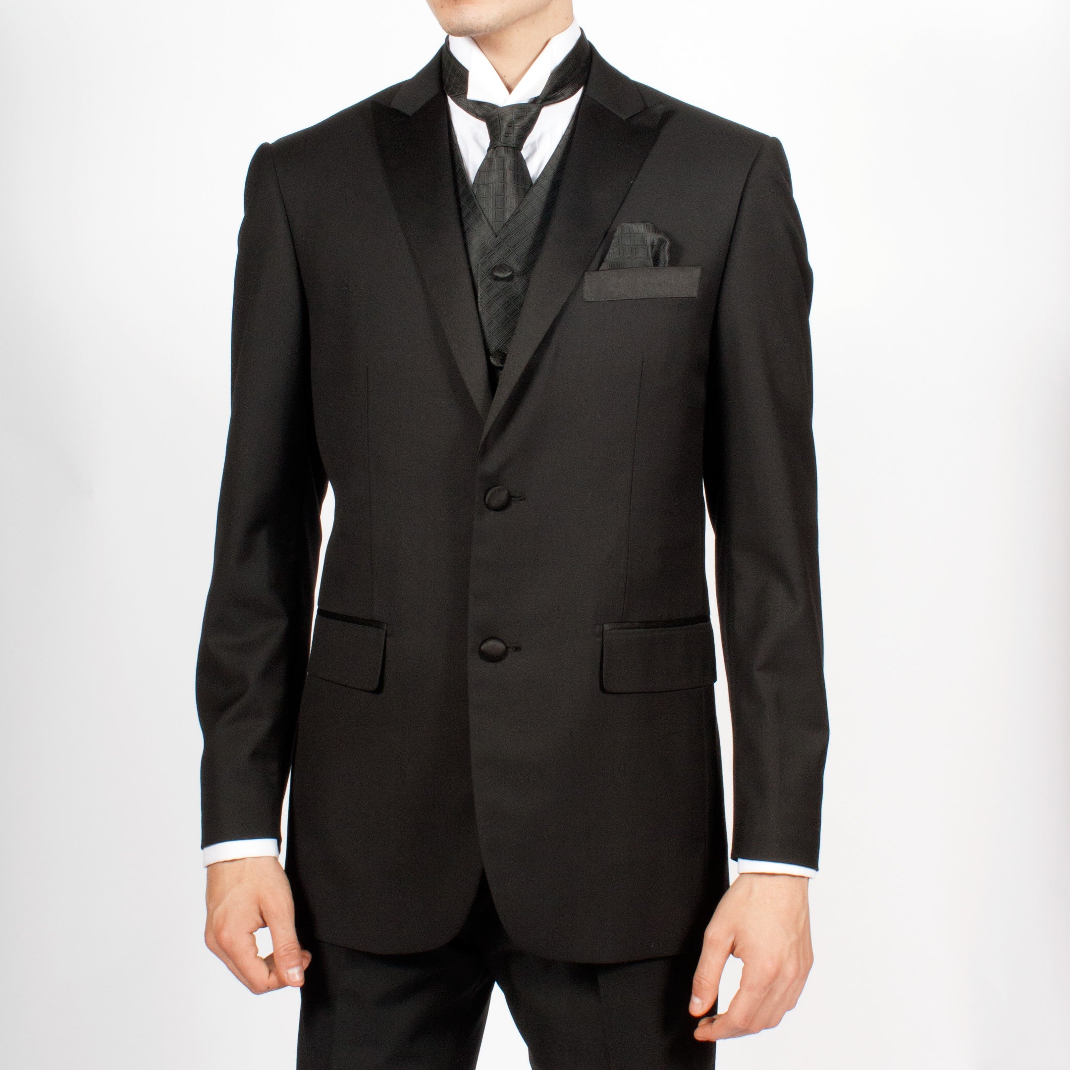 Ferrecci Mens PV300 - Black with Black Back Adjustable Diamond Vest Set - Image 2