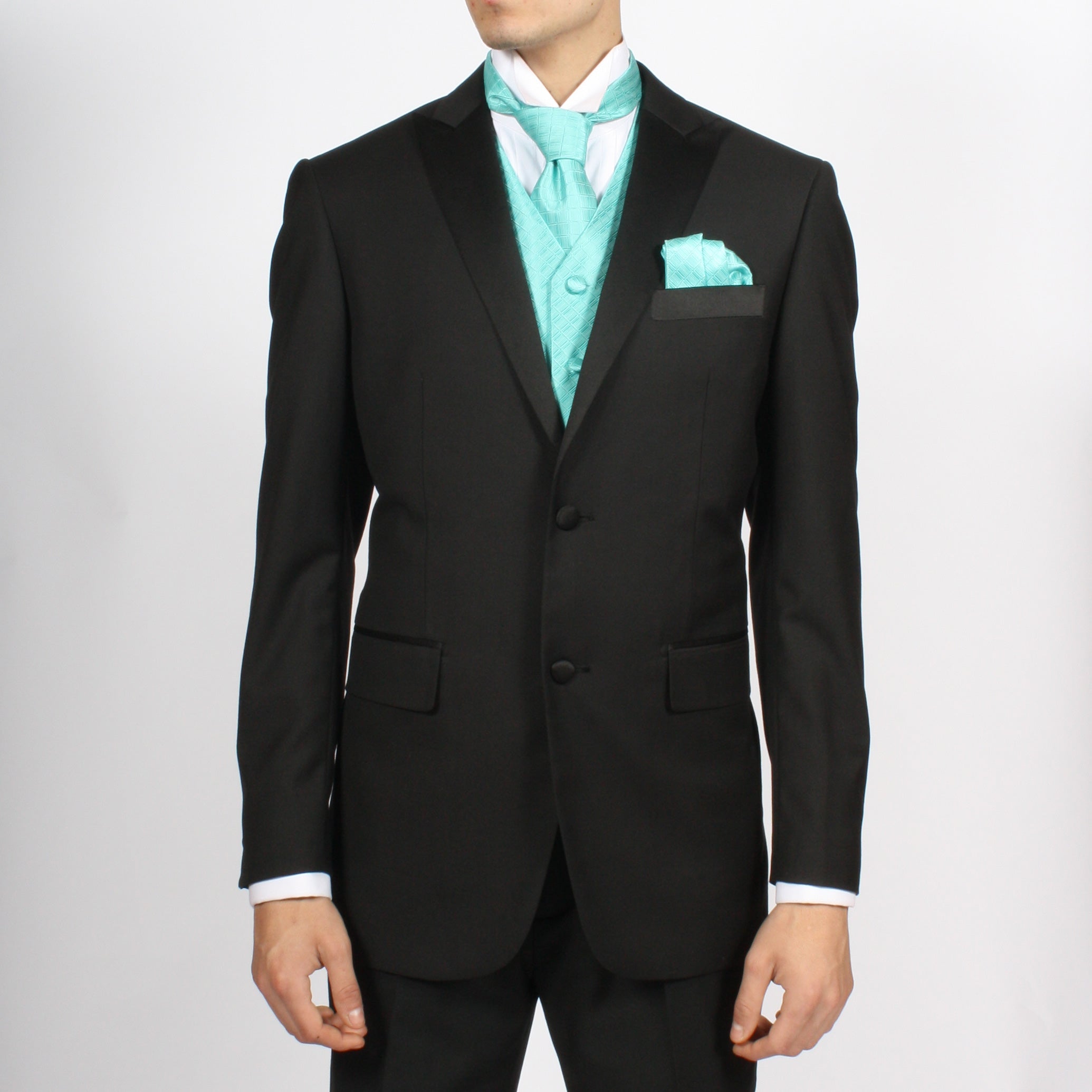 Ferrecci Mens PV300 - Aqua with White Back Adjustable Diamond Vest Set - Image 2