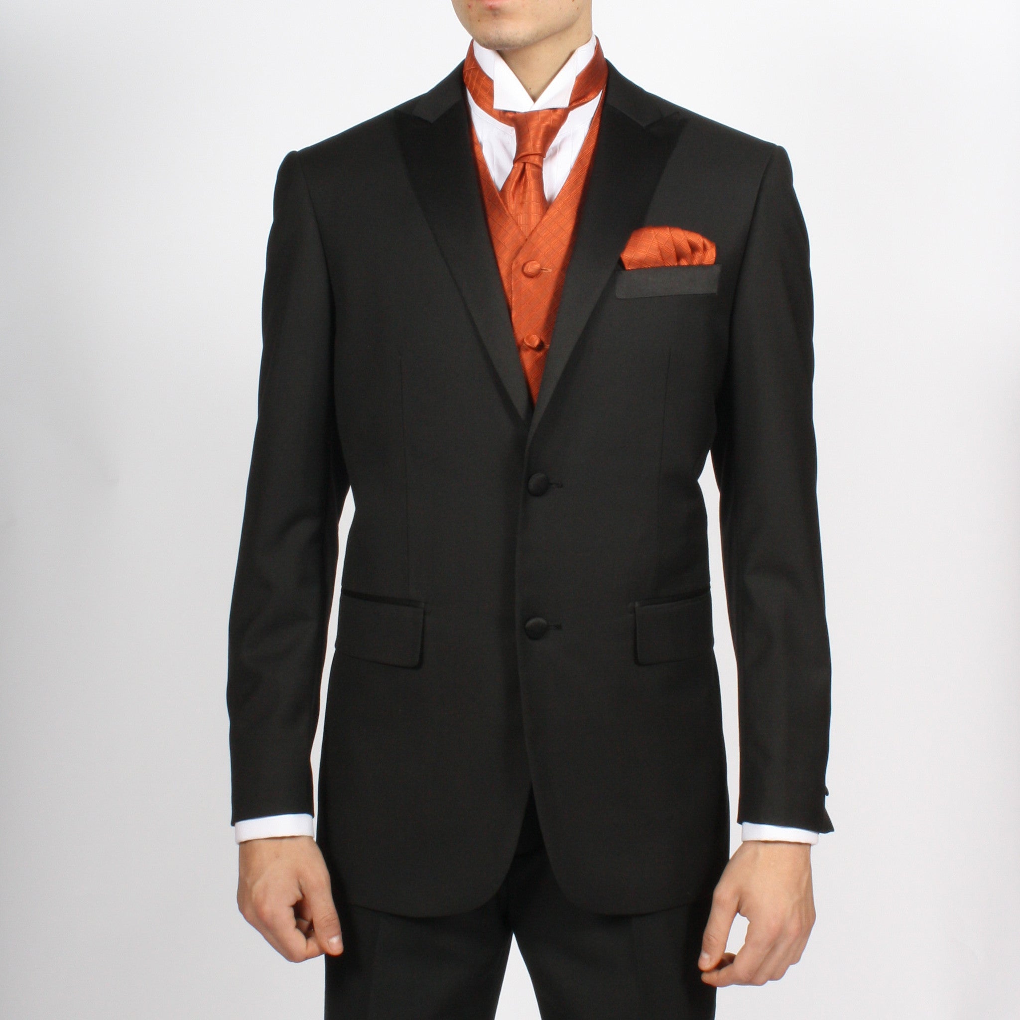 Ferrecci Mens PV300 - Orange with Black Back Adjustable Diamond Vest Set - Image 2