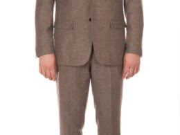 York Brown 3 Piece Herringbone Suit