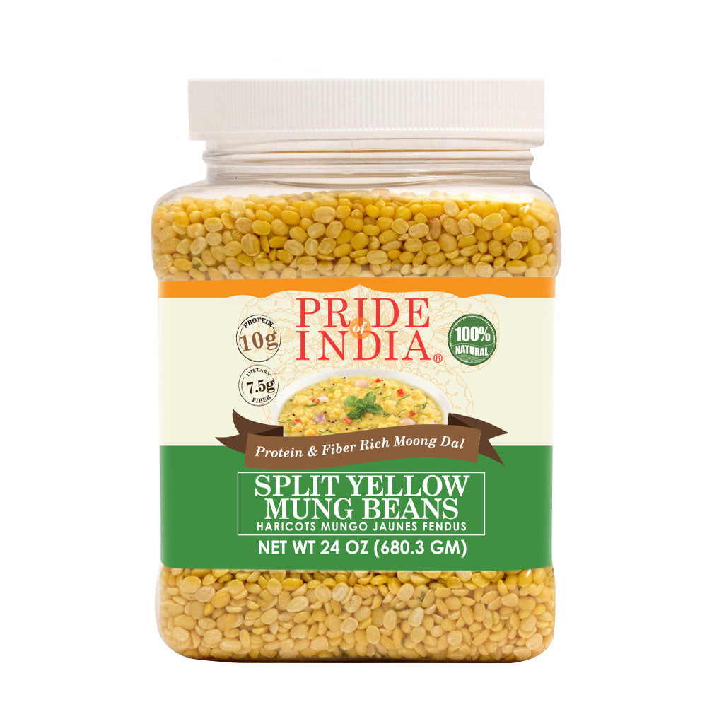 Indian Split Yellow Mung Lentils - Protein & Fiber Rich Moong Dal Jar