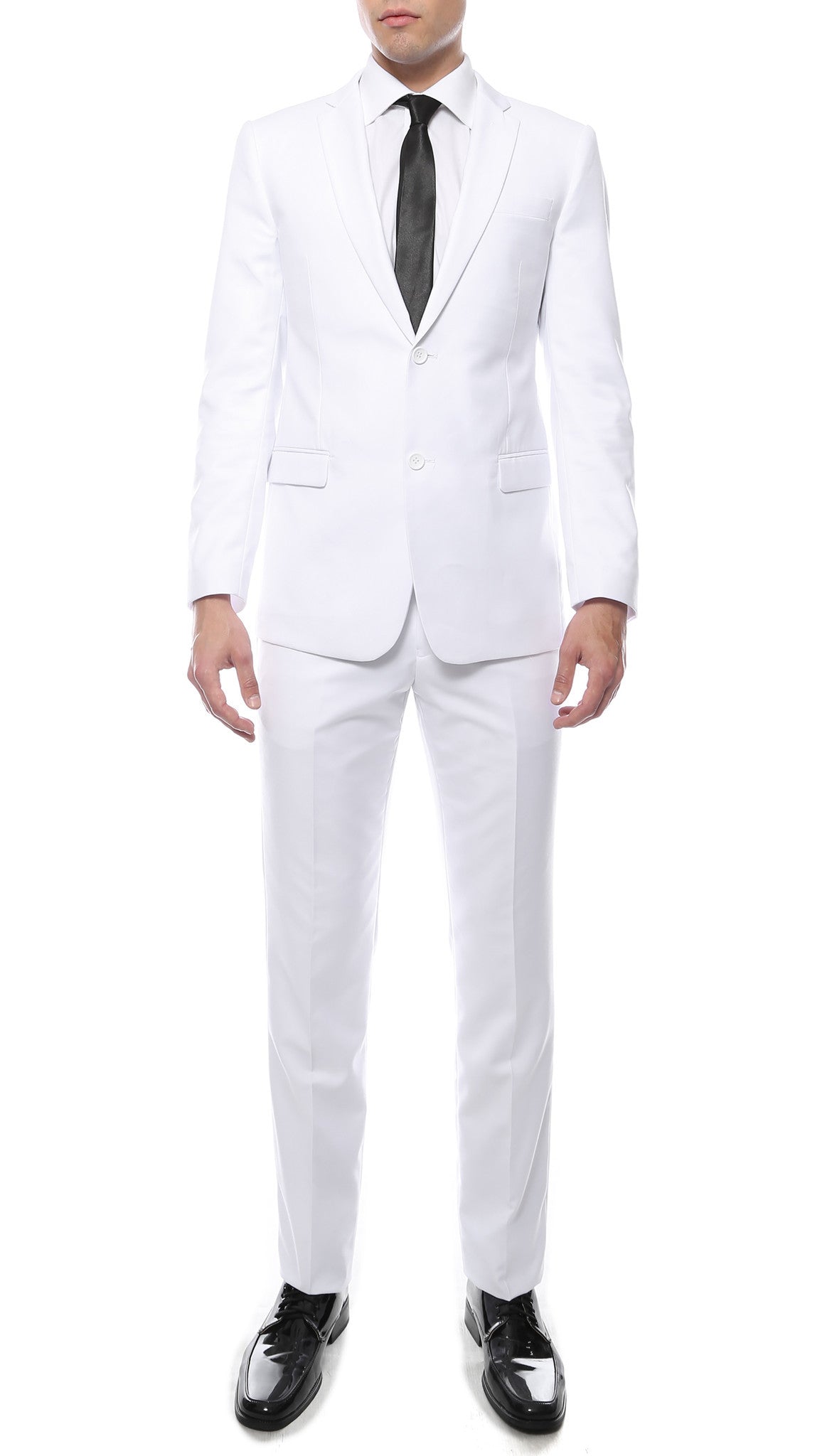 Mens ZNL22S 2pc 2 Button Slim Fit White Zonettie Suit - Image 8