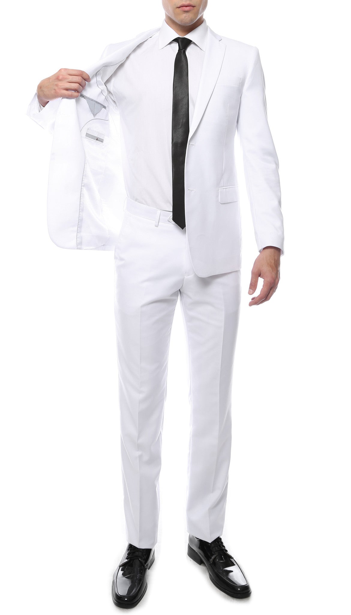 Mens ZNL22S 2pc 2 Button Slim Fit White Zonettie Suit - Image 2