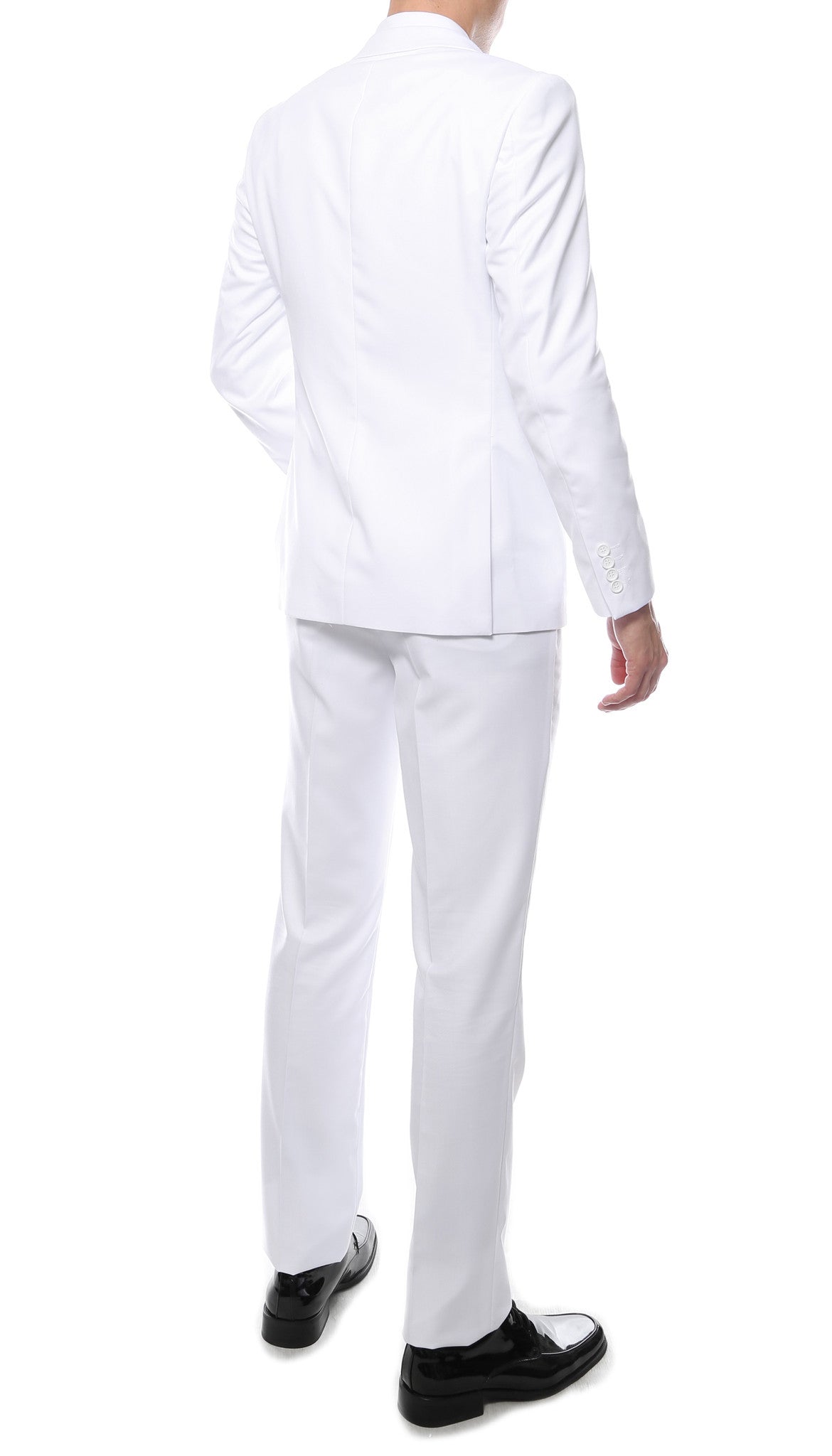 Mens ZNL22S 2pc 2 Button Slim Fit White Zonettie Suit - Image 3