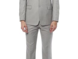 Mens ZNL22S 2pc 2 Button Slim Fit LT Grey Zonettie Suit
