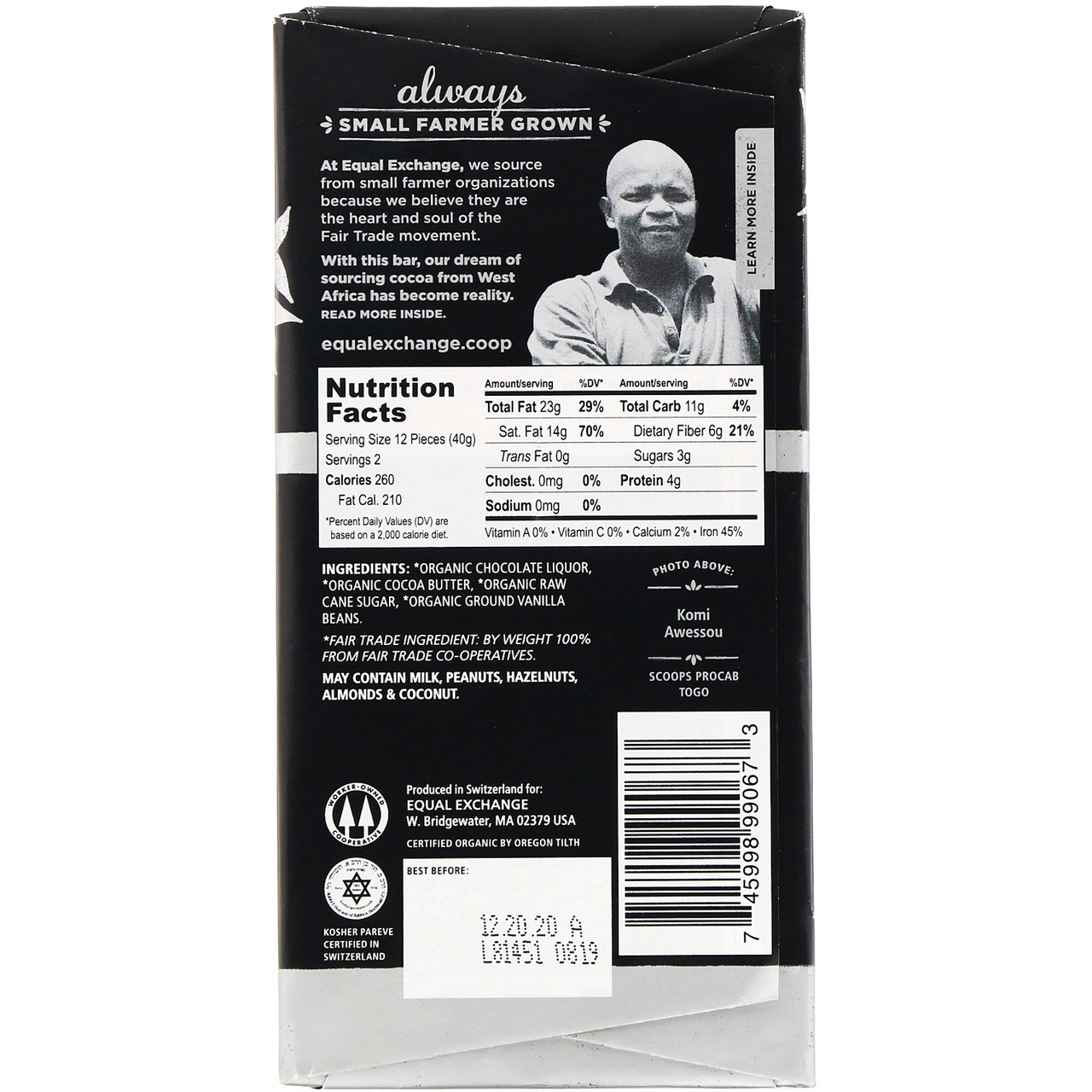 OG2 EE DRK CHOCOLATE 92% ( 12 X 2.8 OZ ) - Image 2