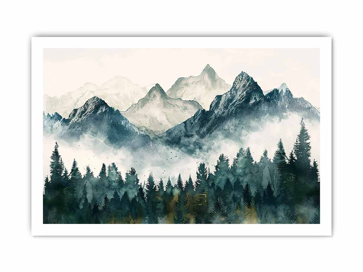 Foggy Mountian Valley Canvas Art Print - Image 29