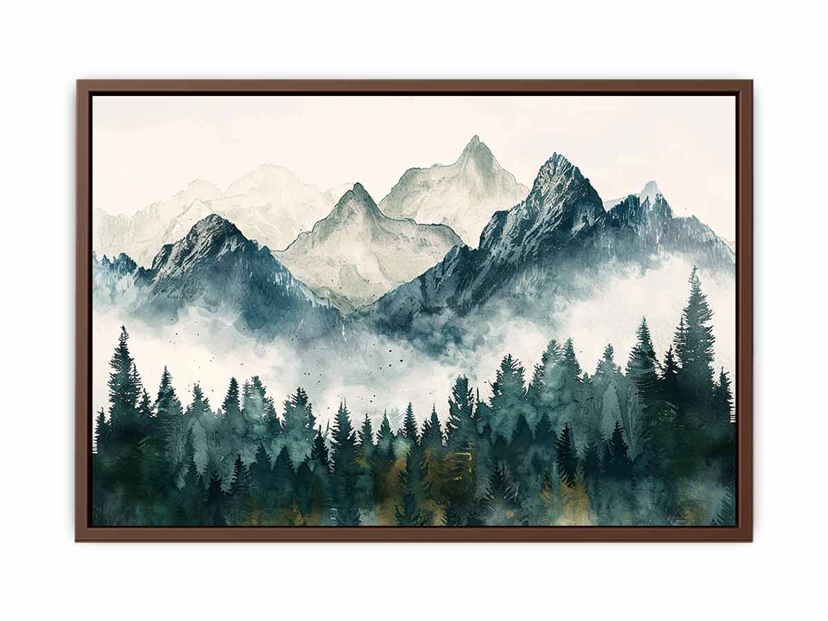 Foggy Mountian Valley Canvas Art Print - Image 33