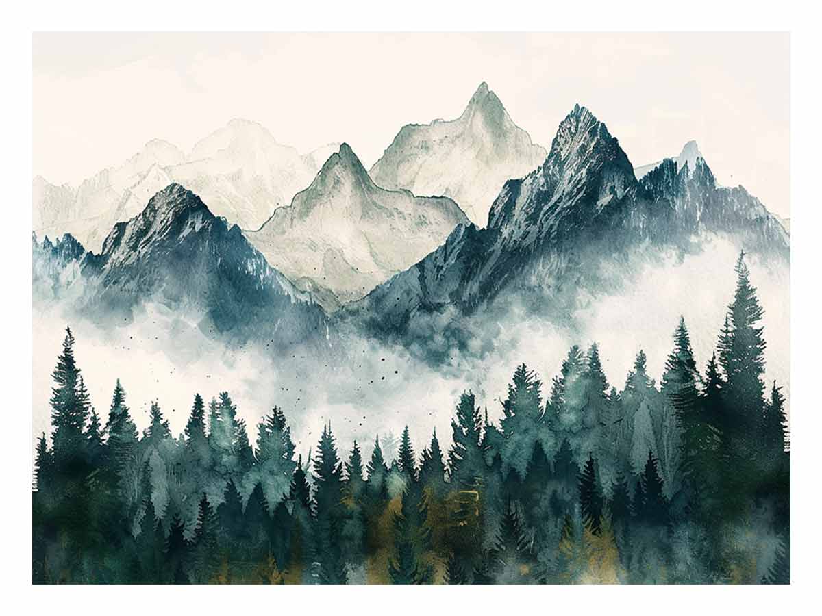 Foggy Mountian Valley Canvas Art Print