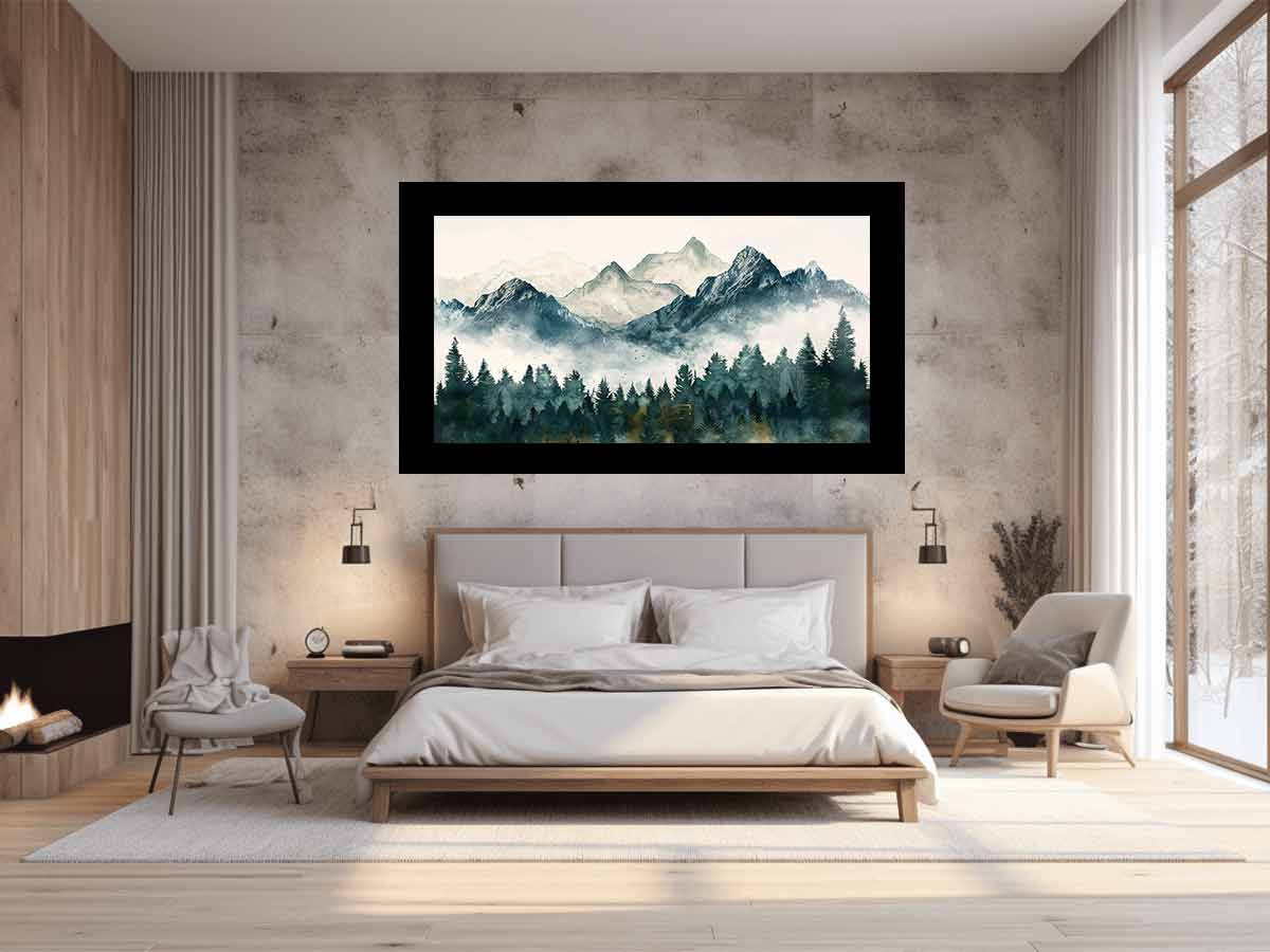 Foggy Mountian Valley Canvas Art Print - Image 2