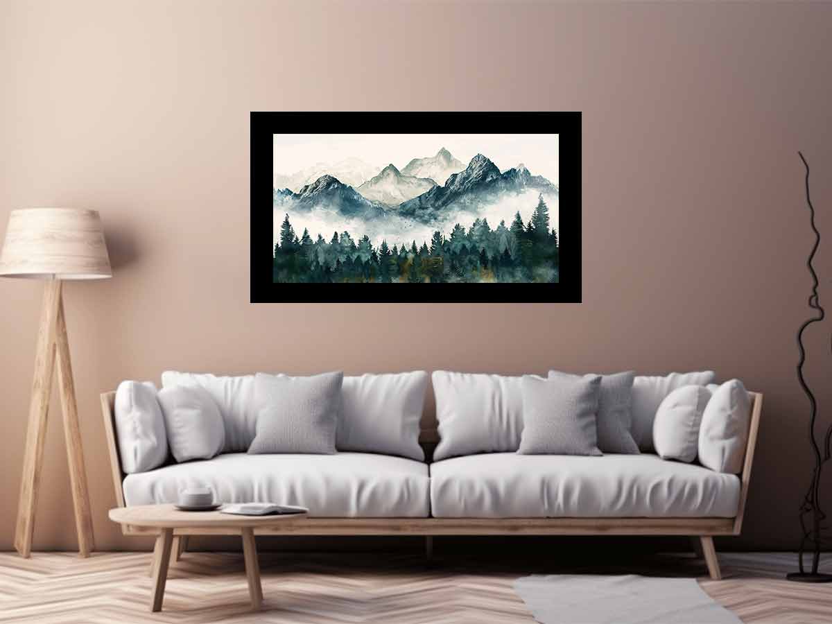 Foggy Mountian Valley Canvas Art Print - Image 3