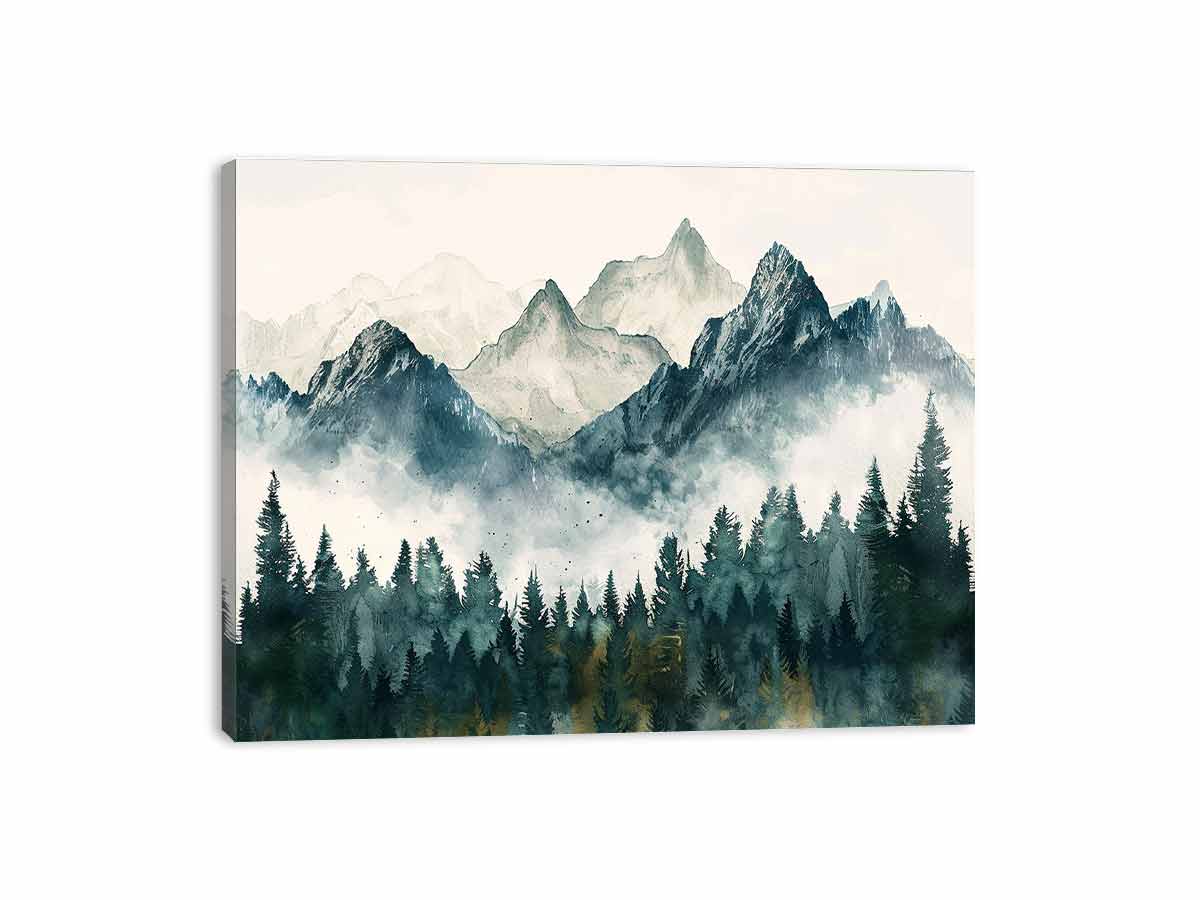 Foggy Mountian Valley Canvas Art Print - Image 6