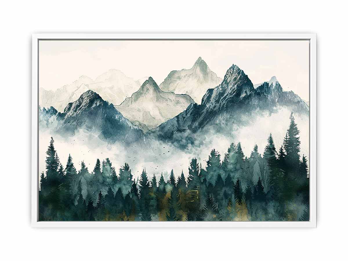 Foggy Mountian Valley Canvas Art Print - Image 8