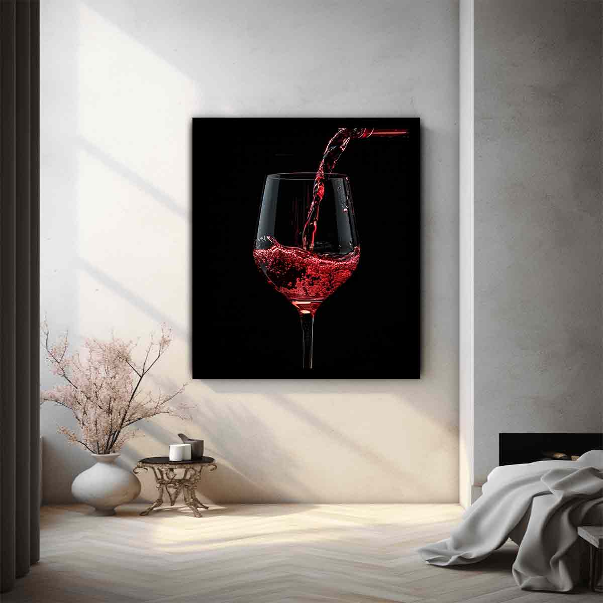 Wine Galss Canvas Art Print - Image 2