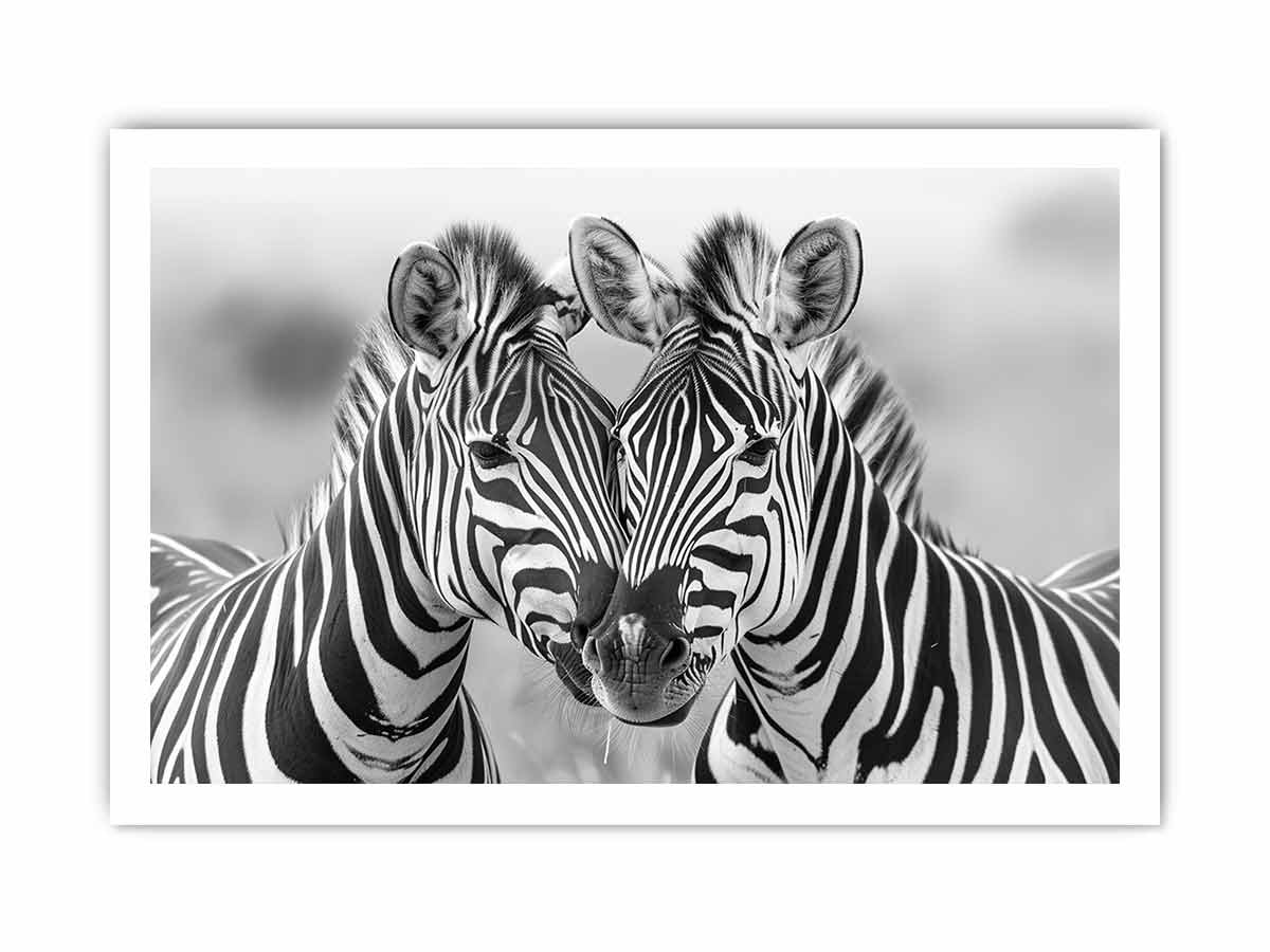 Two Zebras Canvas Art Print - Image 35