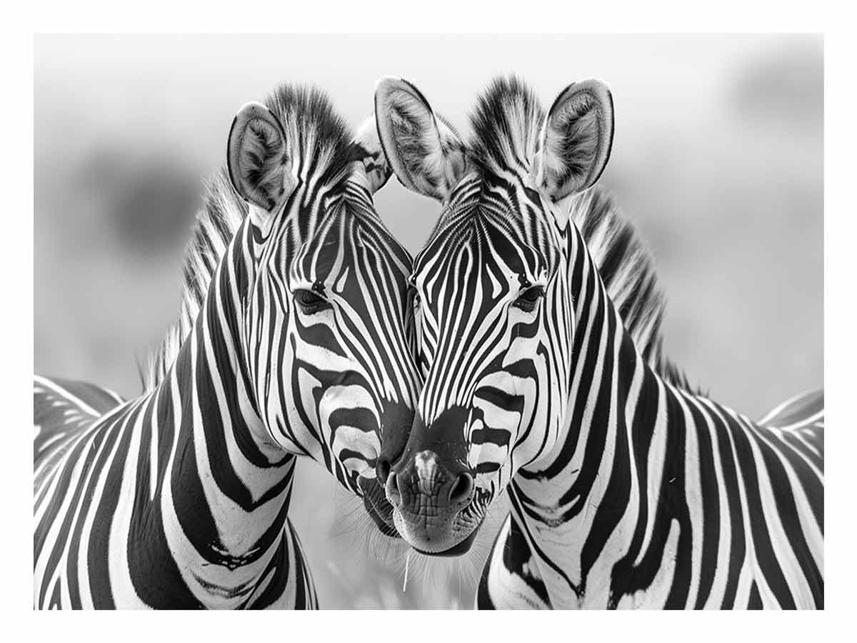 Two Zebras Canvas Art Print