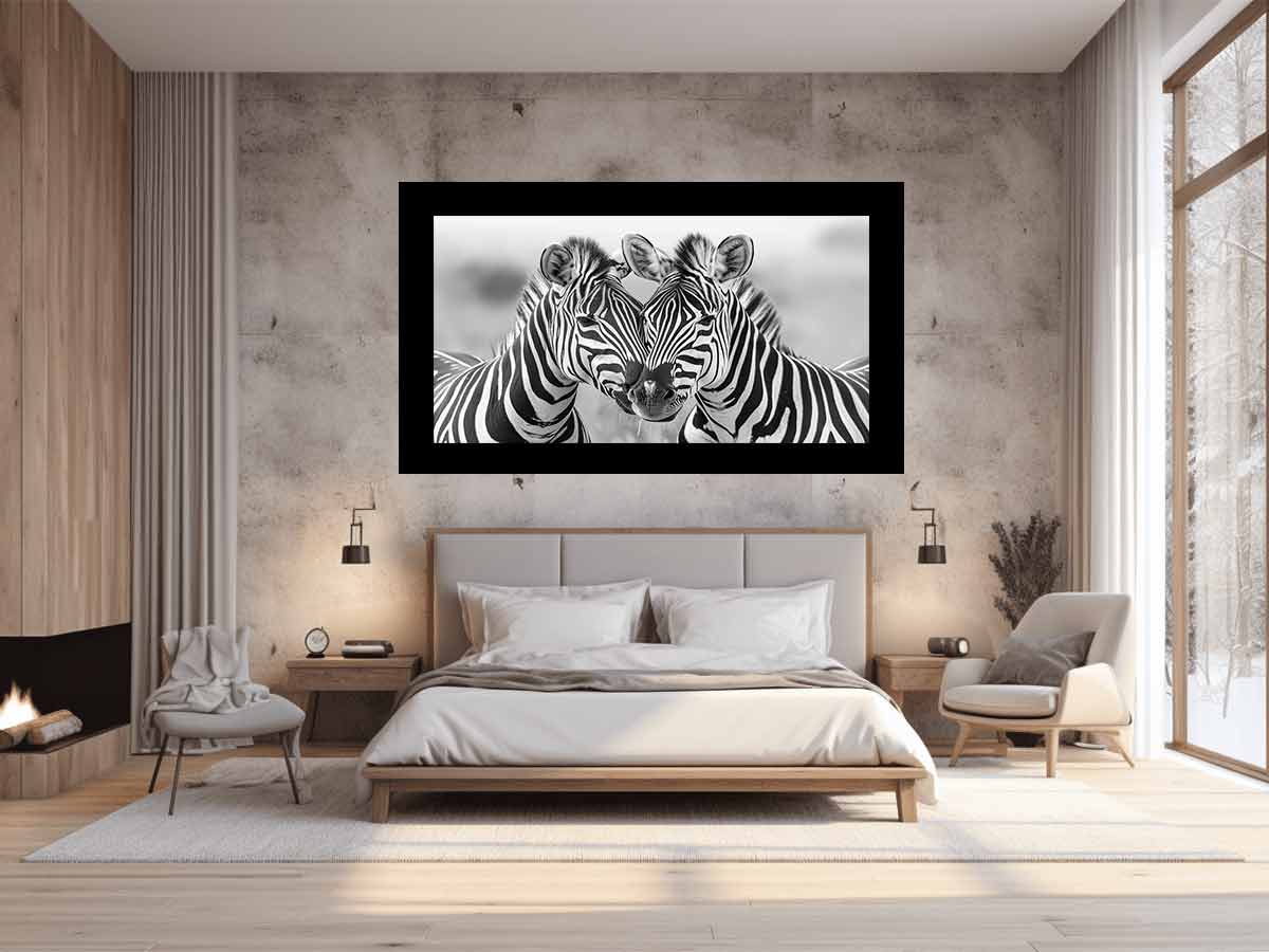 Two Zebras Canvas Art Print - Image 2