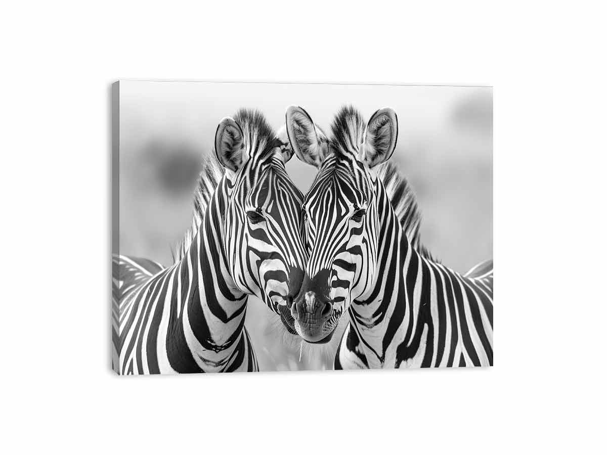 Two Zebras Canvas Art Print - Image 24