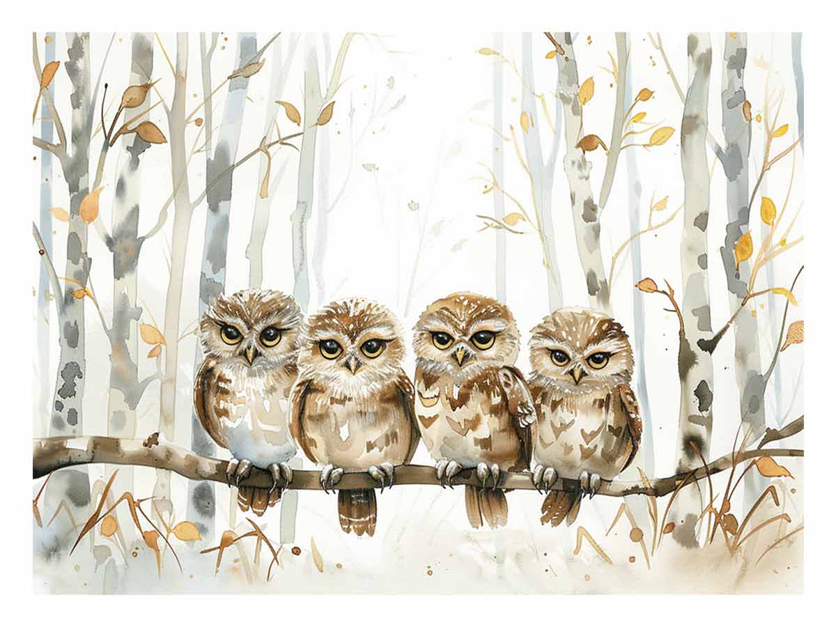 Owl Party Canvas Art Print