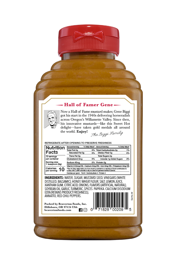 Beaver Sweet Hot Mustard (6x13Oz) - Image 2