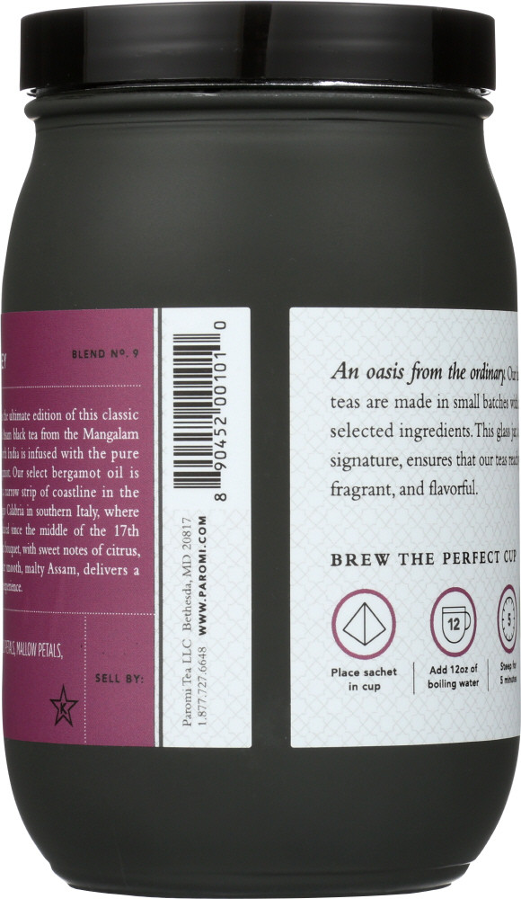 Paromi Full Leaf Tea Earl Grey Black Tea 15 Sachets (Pack of 6) - Image 3