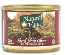 Natural Value Sliced Black Olives (24x2.25Oz)