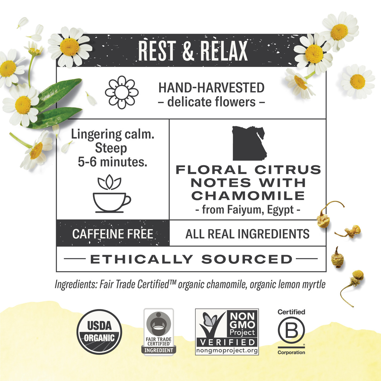 Numi Tea Chamomile Lemon Herbal Tea (6x18 Bag) - Image 3