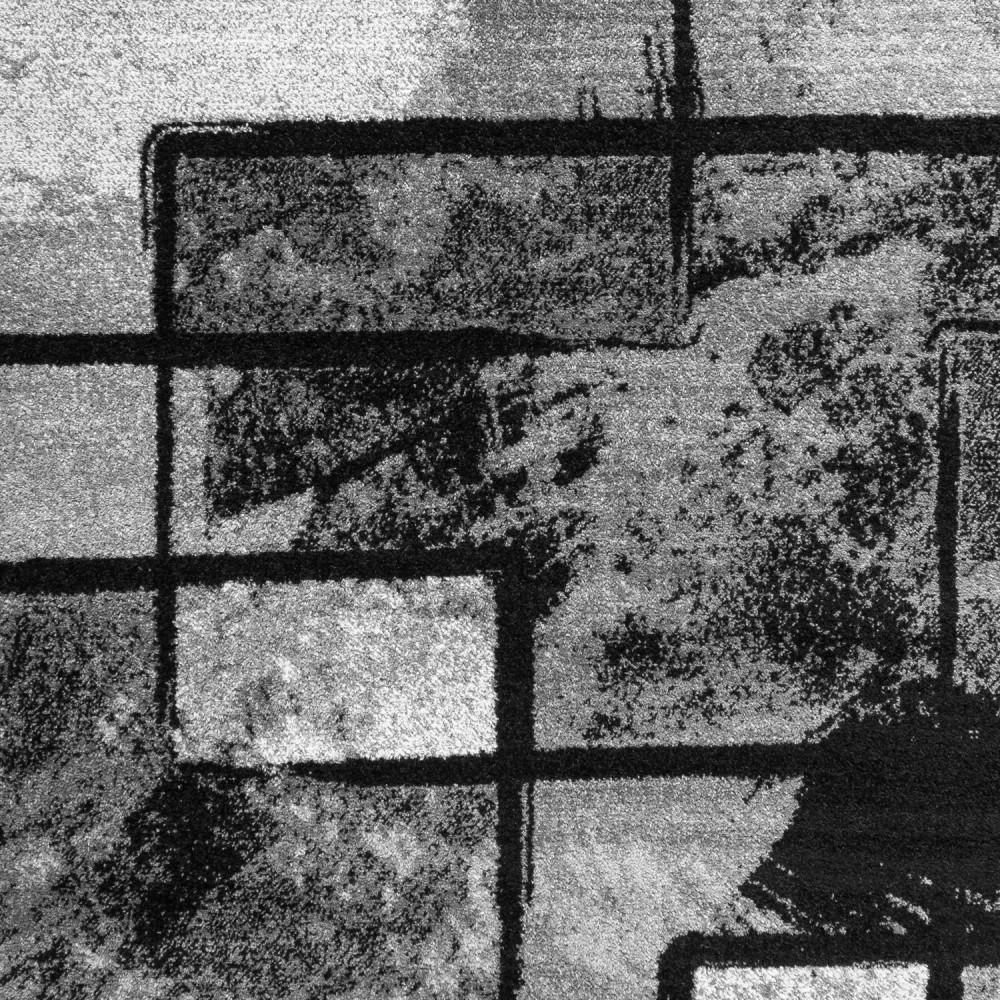 Black White Area Rug Montreal Abstract Paint Effect - Image 3