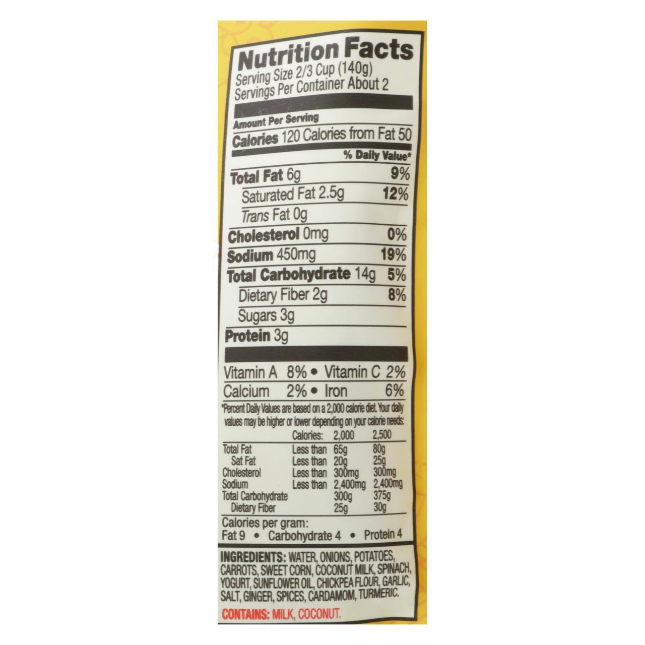 Tasty Bite vegetable Korma Entree (6x10 Oz) - Image 2