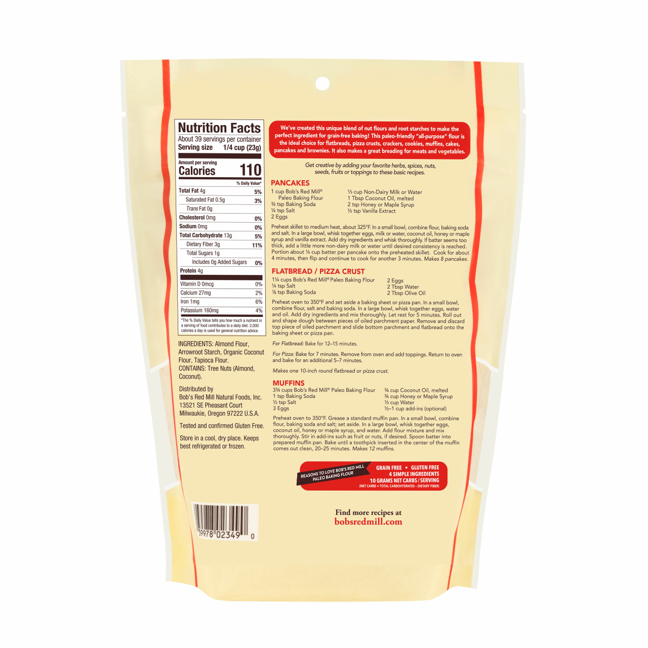 BOBS BAKING FLOUR PALEO ( 4 X 16 OZ ) - Image 2