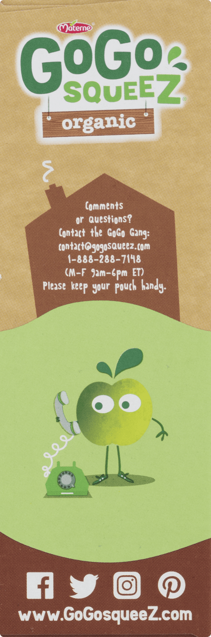 GoGo Squeeze Organic Apple Cinnamon Fruit Pouches 4 ct (Pack of 12) - Image 5