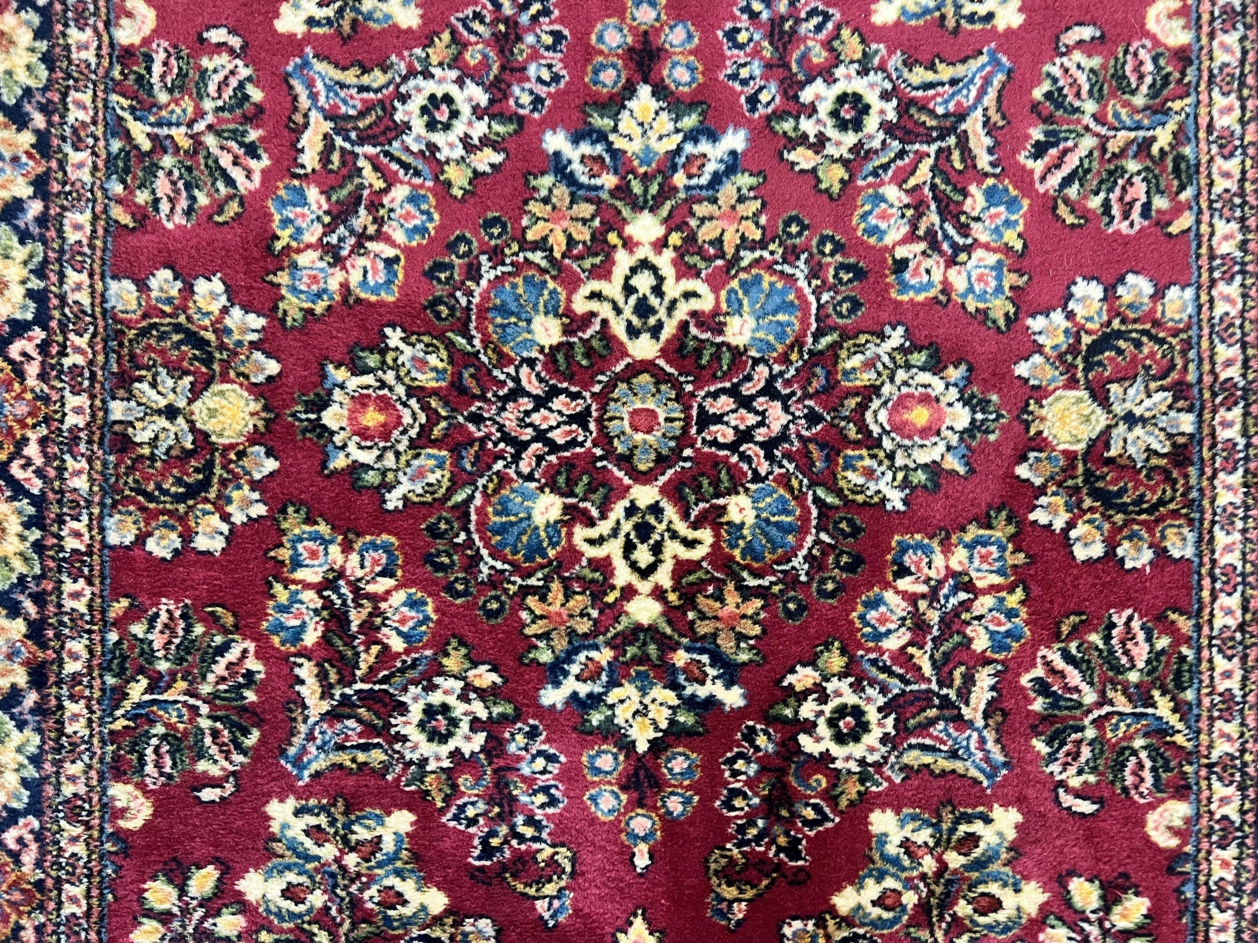 Karastan Rug 4.6 x 6 Lanamar Sarouk #5528, Red Wool Karastan Oriental Carpet, Discontinued, Antique, Wool Pile - Image 4