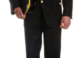 Ferrecci Mens Black Military Cadet Uniform