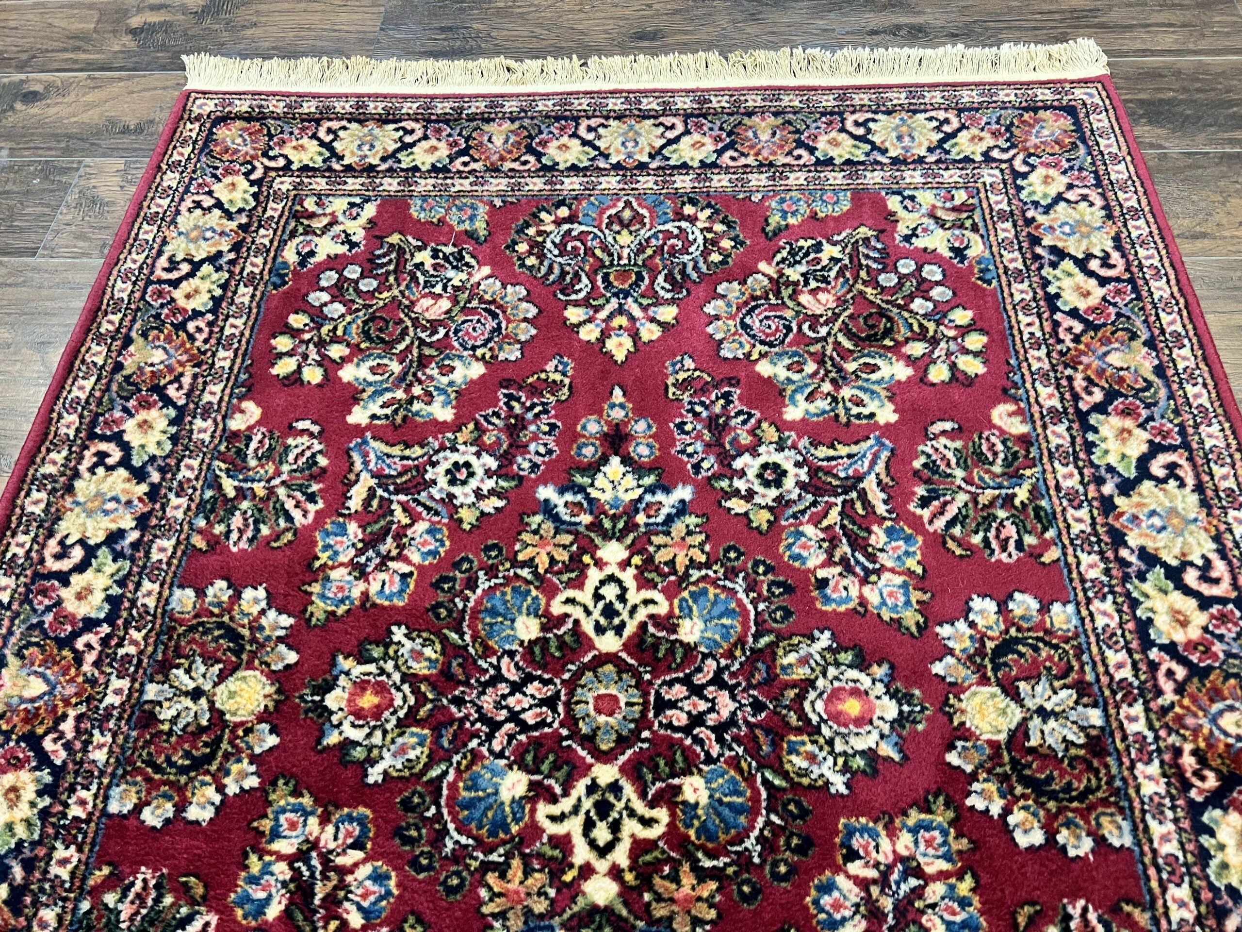 Karastan Rug 4.6 x 6 Lanamar Sarouk #5528, Red Wool Karastan Oriental Carpet, Discontinued, Antique, Wool Pile - Image 5
