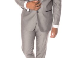 Celio Grey & Black Slim Fit 3 Piece Tuxedo