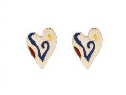 CB Heart Stud Earrings
